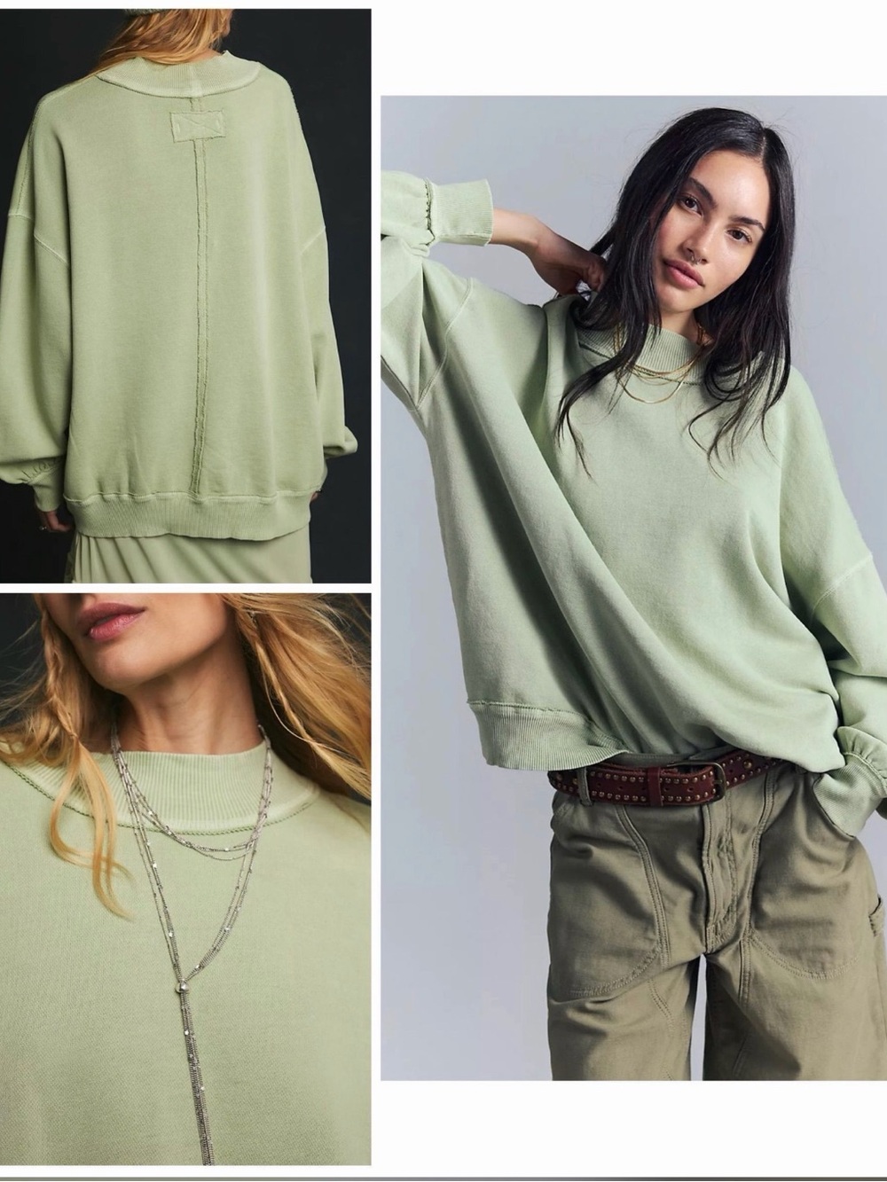 NWOT Free People We The Free Palm Springs Pullover in Soft Moss Sizes S & L